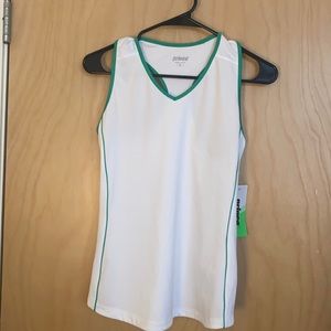 White and green Prince tank top, size M